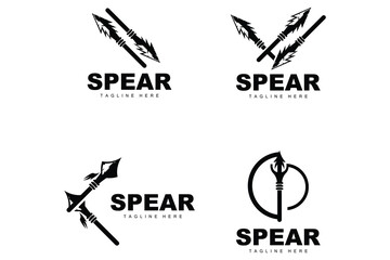 Spear Logo, Long Range Throwing Weapon Target Icon Design, Product And Company Brand Icon Illustration