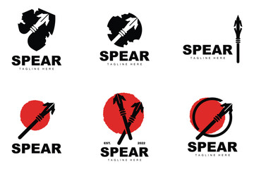 Spear Logo, Long Range Throwing Weapon Target Icon Design, Product And Company Brand Icon Illustration