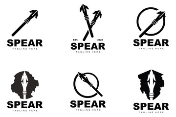 Spear Logo, Long Range Throwing Weapon Target Icon Design, Product And Company Brand Icon Illustration