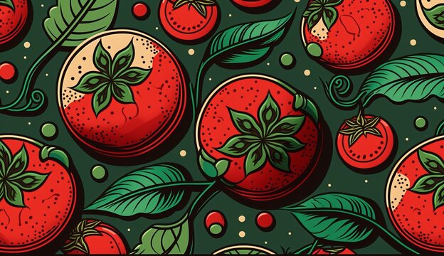 Cute and Quirky Hand-Drawn Tomatoes Pattern