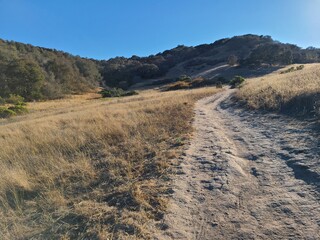 Hiking in Central California hills near the agricultural fields of Salinas, California