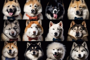 montage of images featuring several dogs. Generative AI