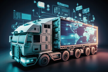 Fototapeta premium Seamless integration of technology and logistics for efficient and cost-effective operations, generative ai