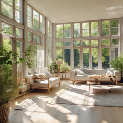 Fototapeta na wymiar Spring living room created with generative AI