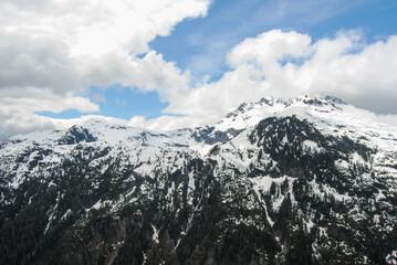 Snowy mountains of Strathcona Provincial Park, Vancouver Island, British Columbia, Canada