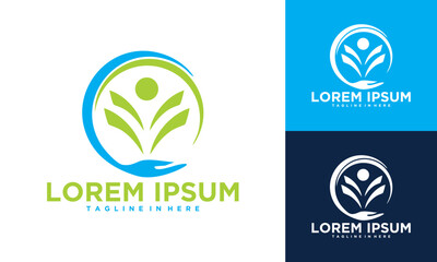 health and wellness logo set icon