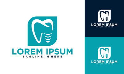 minimalist dental logo set icon