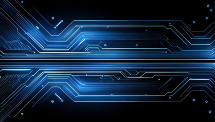 Abstract Blue Digital Tech Lines Circuitry Lines Circuit Board Background Wallpaper Generative AI Illustration