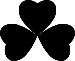 Clover icon, Patrick’s Day symbol, three leaf, PNG illustration