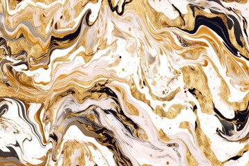 extremely lovely marble pattern. Abstract wall decor Gold and art. Natural opulence. A gouache painting can be utilized as a fashionable backdrop for invitations, cards, and posters. Generative AI