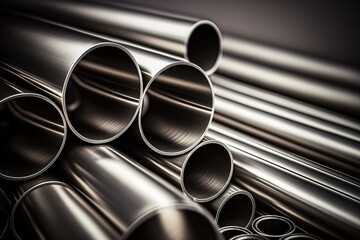 conceptual image of steel and copper pipes, generative AI