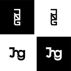 jng lettering initial monogram logo design set
