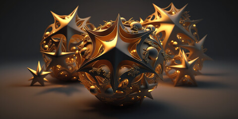 decoration balls and star and tree isolated Merry Christmas background design