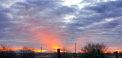 sunrise in the desert