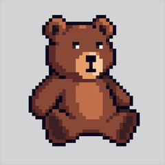 Fototapeta premium Pixel art illustration teddy bear. Pixelated teddy bear. cute teddy bear doll pixelated for the pixel art game and icon for website and video game. old school retro.