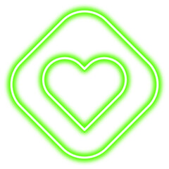 line heart cube neon glow line png