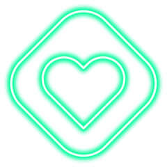 line heart cube neon glow line png