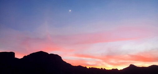 moon in the sunset
