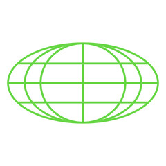 Retro futuristic element green globe icon