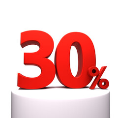 Sale off discount promotion with transparent background. 3d rendering number.