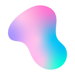 Holographic blob shape 3d rendered illustration of a bubble