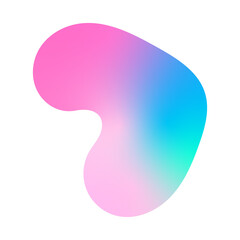Holographic blob shape illustration of a pink and blue bubble