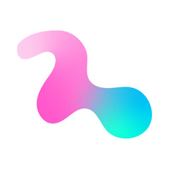 Holographic blob shape 3d render of a pair of pink and blue hearts