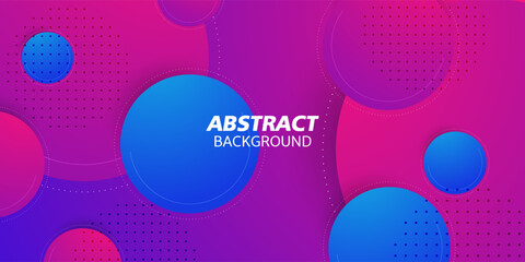 Abstract geometric background with colorful purple and blue circle space background design. Modern and cool design. Vector Eps10