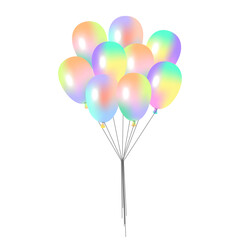 Colorful shiny balloons. Happy birthday. Love concept. Vector illustration.