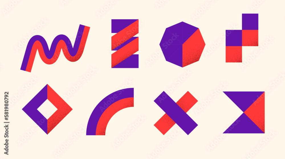 Poster brutalist shapes set. geometric primitive figures collection. abstract forms in bauhaus or memphis s