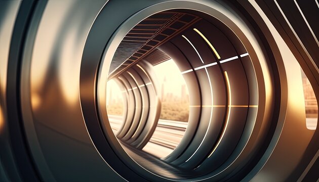 hyperloop futuristic background digital art illustration, Generative AI