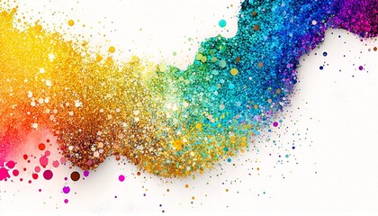 Sparkling, glittery, shimmering rainbow glitter textured background or backdrop (generative AI)