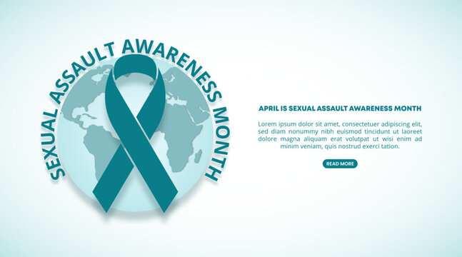 Sexual assault awareness month with a cutting paper and the earth