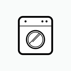 Washing Machine Icon - Laundry Vector, Sign and Symbol for Design, Presentation, Website or Apps Elements.    