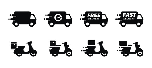 Delivery set icon isolated on white background