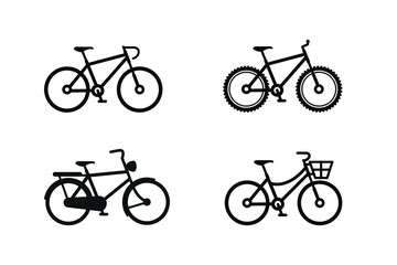 Bicycle set icon isolated on white background