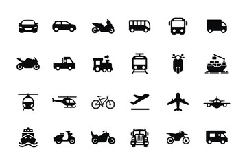 Transportation icon set isolated on white background