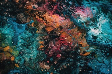 Fototapeta na wymiar Colorful textured acrylic painting background with Generative AI