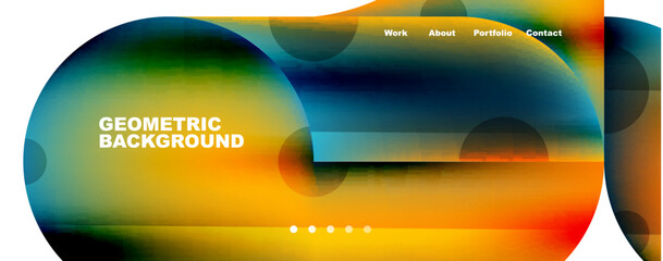 Circle, round elements and lines geometric abstract background. Vector Illustration For Wallpaper, Banner, Background, Card, Book Illustration, landing page