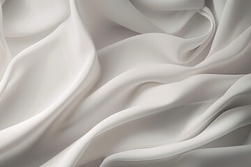 Obraz premium Abstract white fabric background with gentle waves. Generative AI