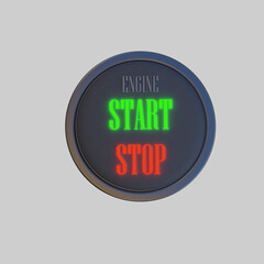 Engine start and stop button.