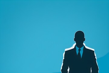 Fototapeta premium Background of a business man. Wallpaper illustration. Front view with copy space for text information or content. Concept of business, executive. Generative AI.