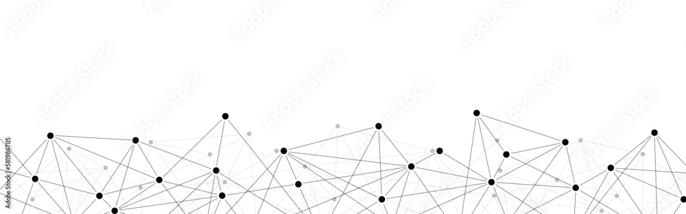 Poster Technology polygon data network connect lines and dots background template.