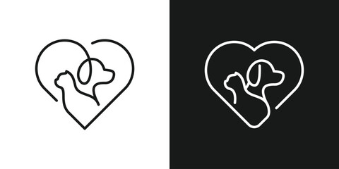 logo design creative line animal pet and love icon vector illustration