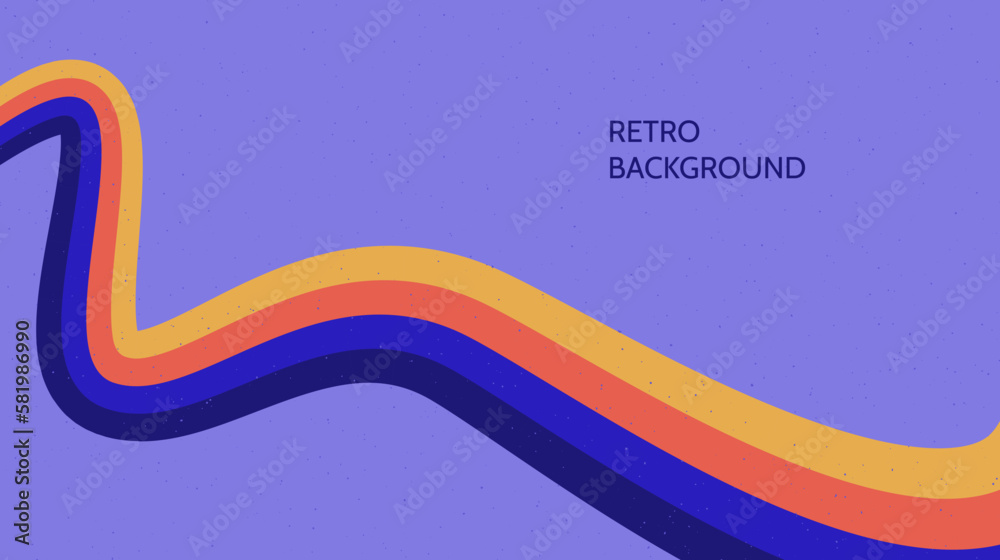Poster retro lines background. colourful wavy path wallpaper. vintage curved stripes and lines backdrop. ve
