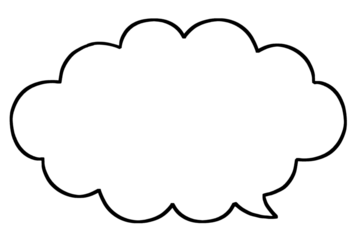 シンプルな雲の吹き出しのアイコン　内外透過