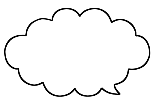 シンプルな雲の吹き出しのアイコン 内外透過 - Powered by Adobe