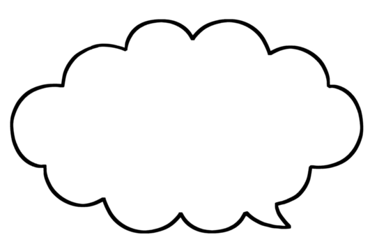 シンプルな雲の吹き出しのアイコン 背景のみ透過 - Powered by Adobe