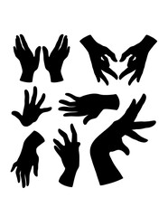 Obraz premium hand sign and symbol black silhouette