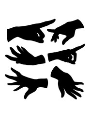 hand sign and symbol black silhouette